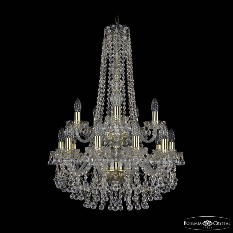 Подвесная люстра Bohemia Ivele Crystal 1409 1409/10+5/195/h-83/2d G