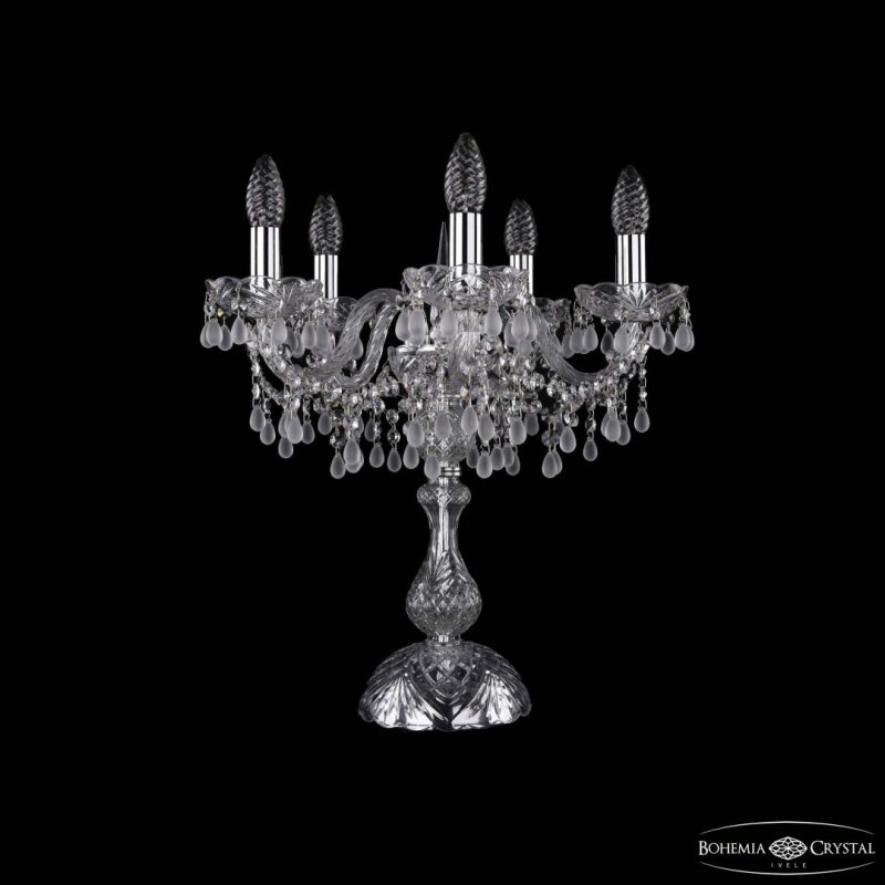 Настольная лампа декоративная Bohemia Ivele Crystal 1410 1410L/5/141-47 Ni V0300