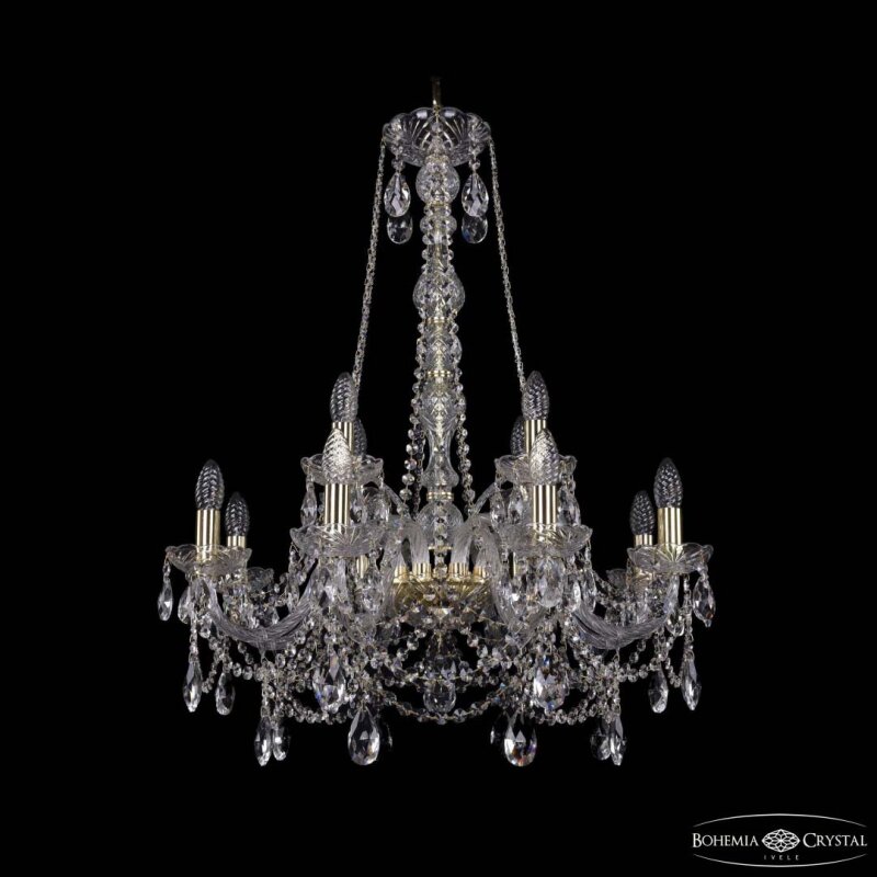 Подвесная люстра Bohemia Ivele Crystal 1411 1411/8+4/240/h-83 G