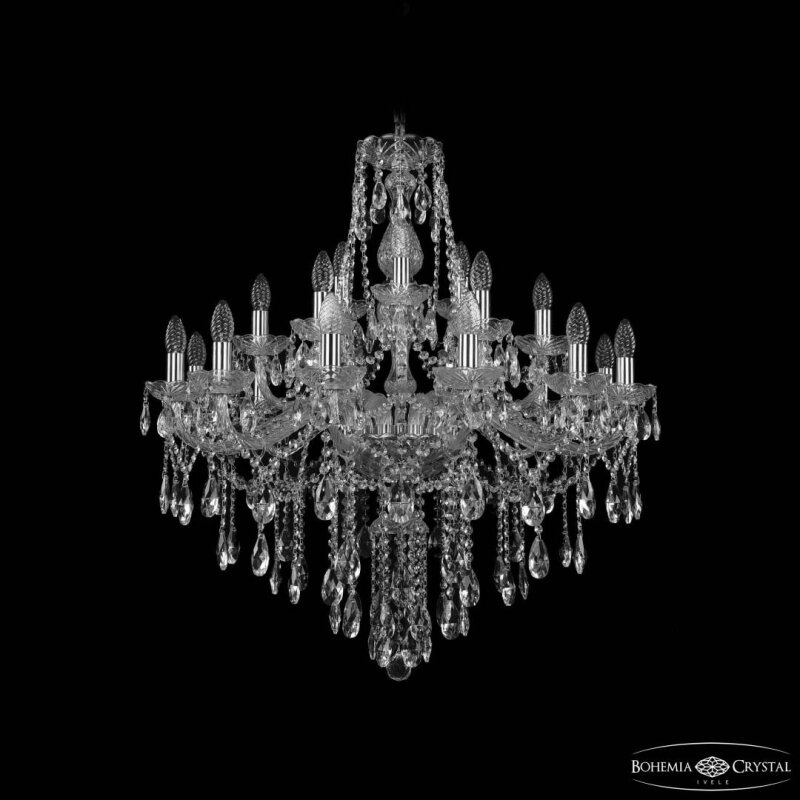Подвесная люстра Bohemia Ivele Crystal 1415 1415/12+6+3/300 Ni