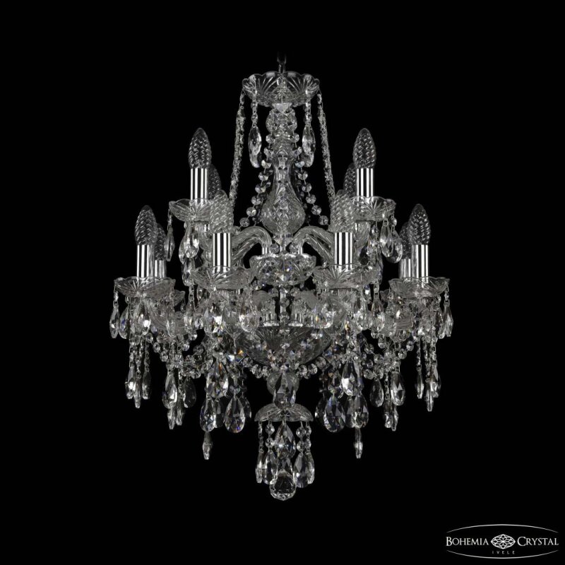 Подвесная люстра Bohemia Ivele Crystal 1415 1415/8+4/165/2d Ni