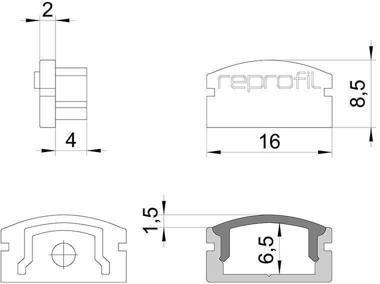 Набор заглушек для профиля Deko-Light F-AU-01-10 10 шт 978510
