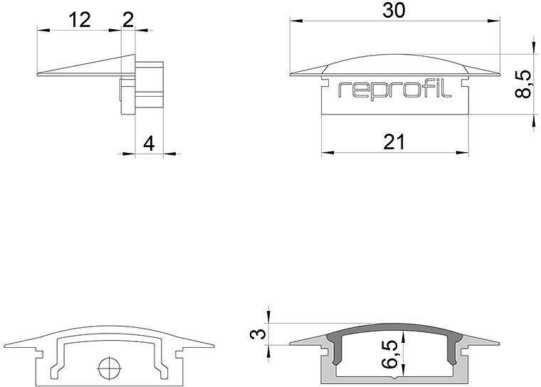 Набор заглушек для профиля Deko-Light F-ET-01-15 серебристый (10 шт) 978610