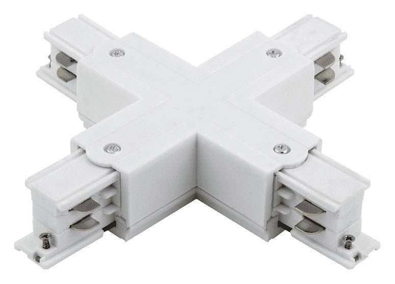 Соединитель X-образный для треков DesignLed Трехфазные треки и аксессуары CN-3F-X-WH