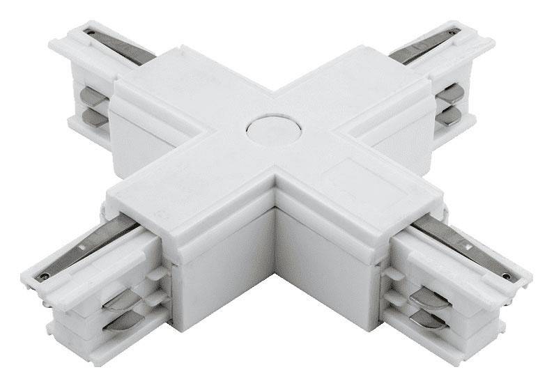 Соединитель X-образный для треков DesignLed Трехфазные треки и аксессуары CN-3F-X-WH