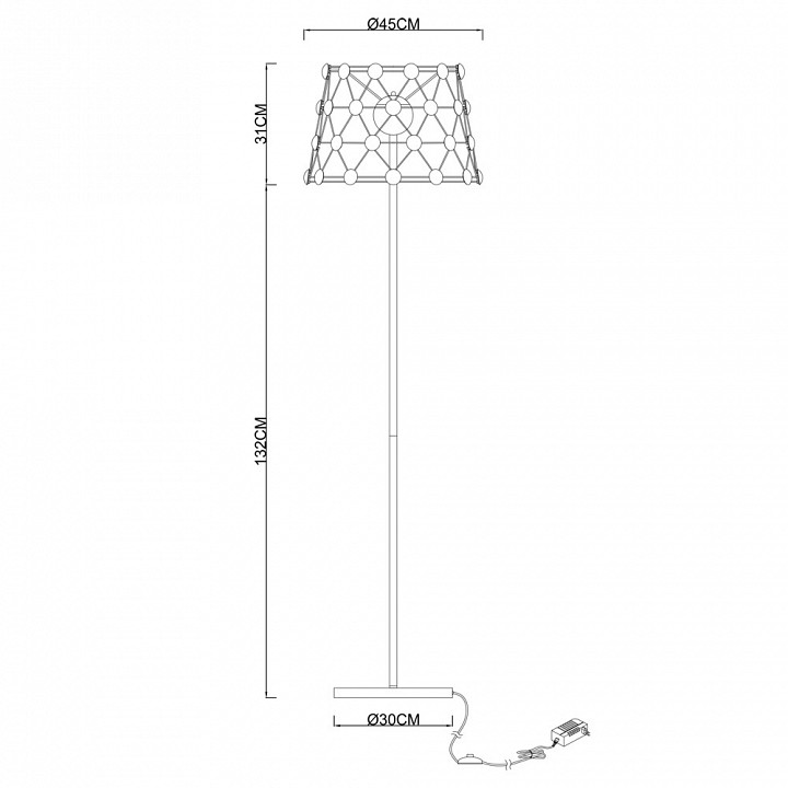Торшер Divinare Cristallino 1609/02 PN-48