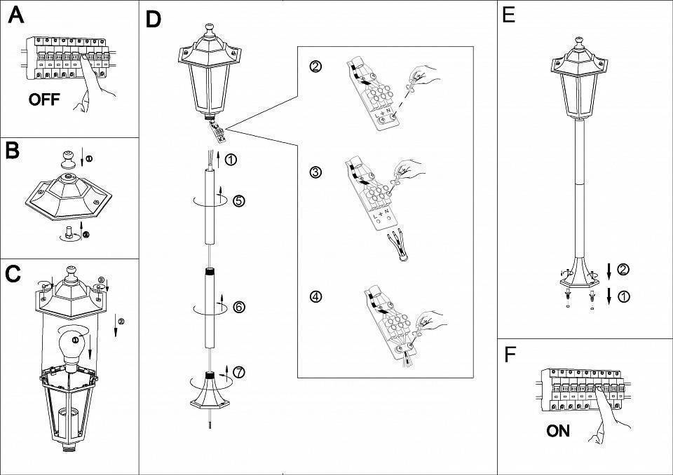 Наземный высокий светильник Eglo ПРОМО Laterna 4 22144