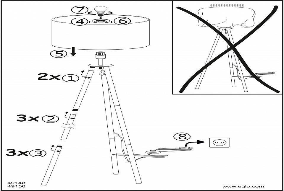 Торшер Eglo Bidford 49148