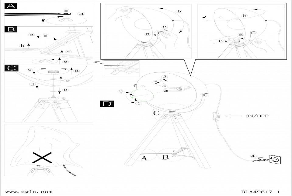 Настольная лампа декоративная Eglo Covaleda 49617