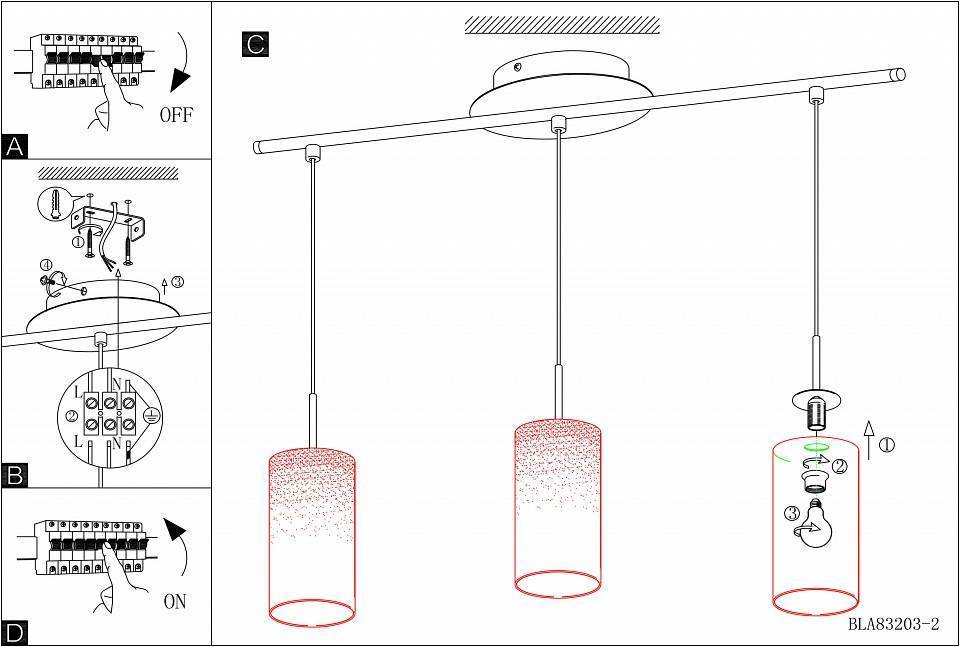 Подвесной светильник Eglo ПРОМО Troy 3 85978