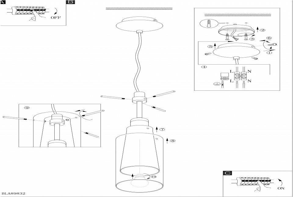 Подвесной светильник Eglo ПРОМО Pinto Nero 90304