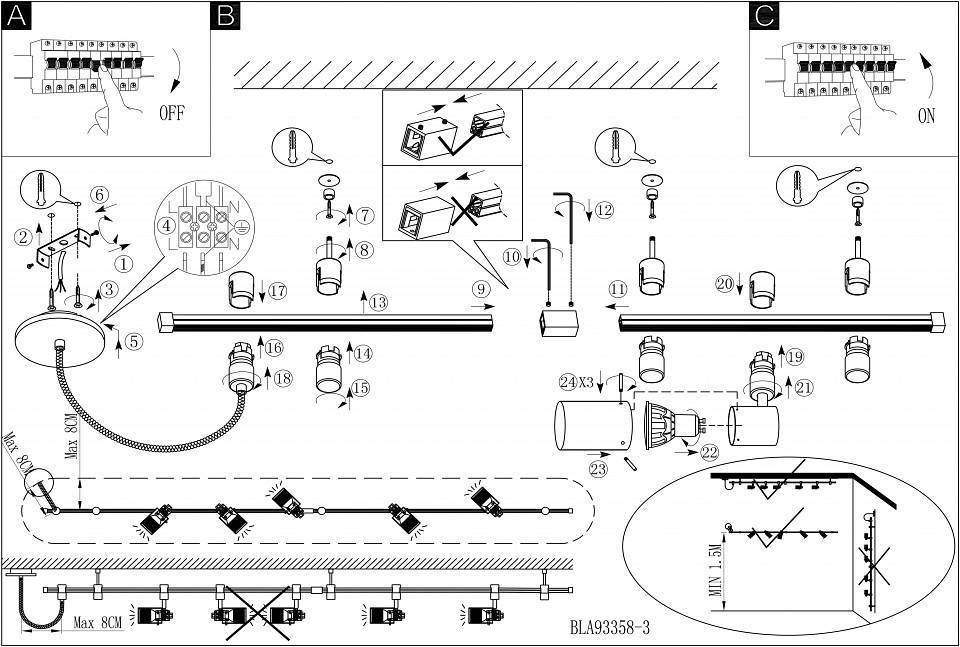 Комплект встраиваемых светильников Eglo Vilanova 93358