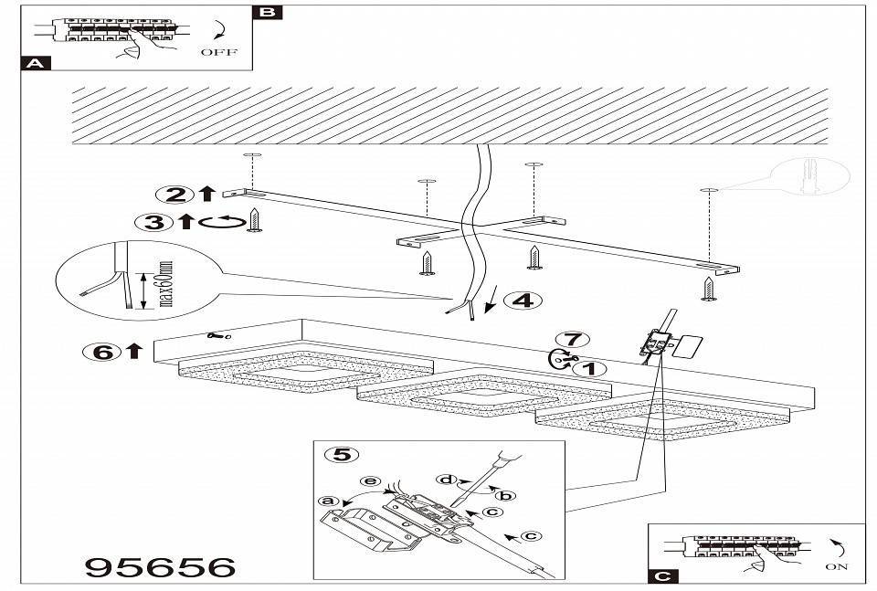 Светильник накладной Eglo Fradelo 12 Вт 440x120 мм 95656