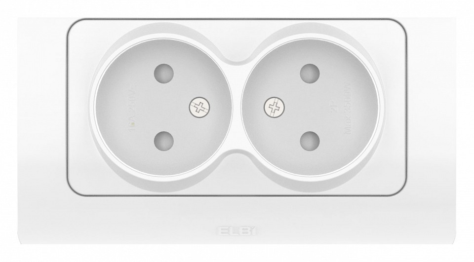 Розетка двойная без заземления и со шторкой Elbi Eleсtriс Jazz 508-010200-918