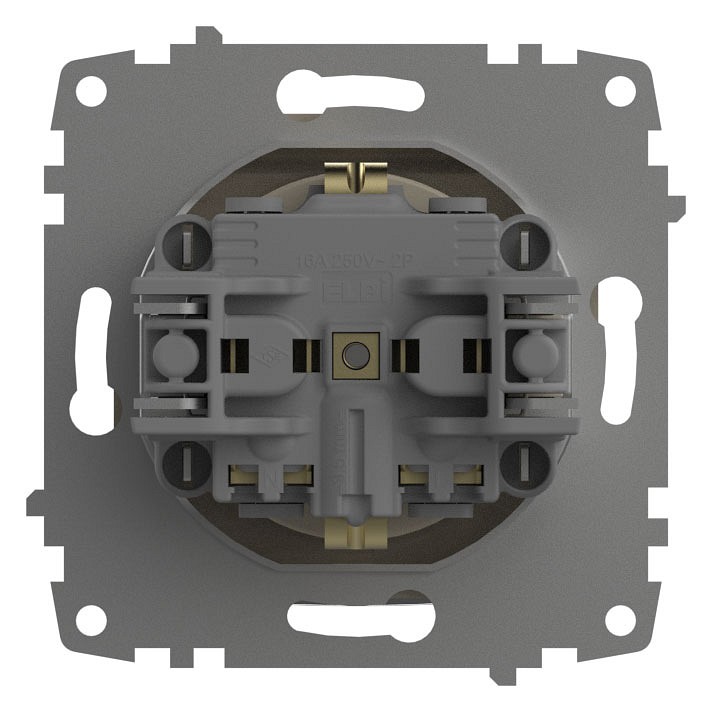 Розетка с заземлением и со шторкой, без рамки с крышкой Elbi Eleсtriс Zena Vega 609-010300-219