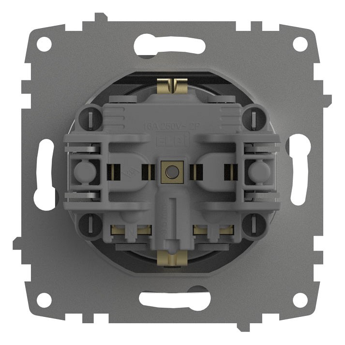 Розетка с заземлением и со шторкой, без рамки с крышкой Elbi Eleсtriс Zena Vega 609-011000-219