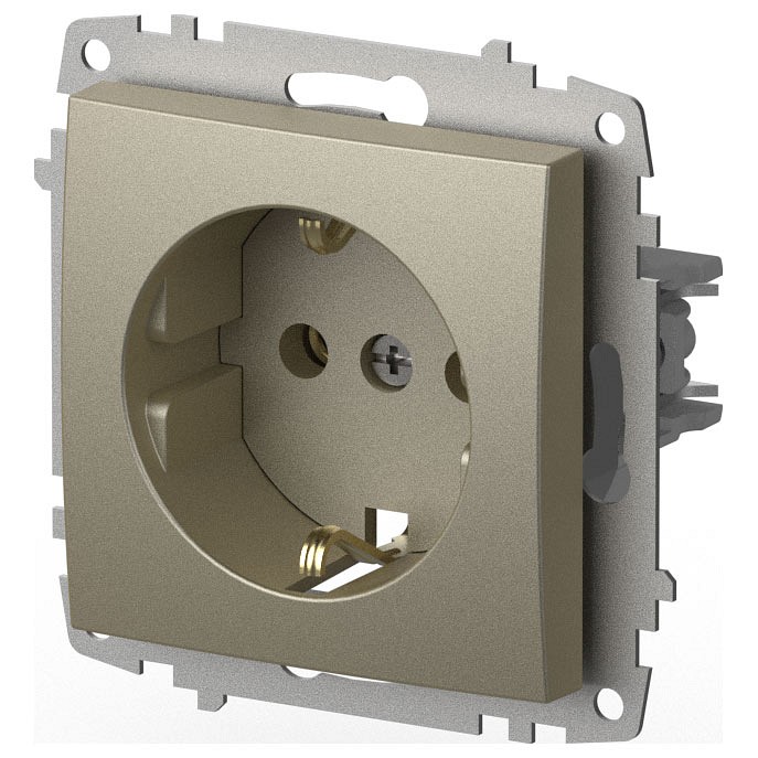 Розетка с заземлением, без рамки Elbi Eleсtriс Zena Vega 609-011400-217
