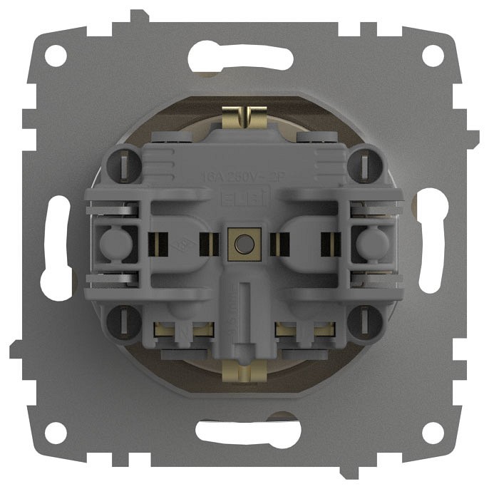 Розетка с заземлением и со шторкой, без рамки с крышкой Elbi Eleсtriс Zena Vega 609-012500-219