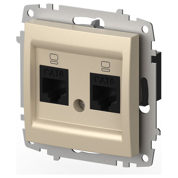 Розетка двойная Ethernet RJ-45 без рамки Elbi Eleсtriс Zena Vega 609-012500-248