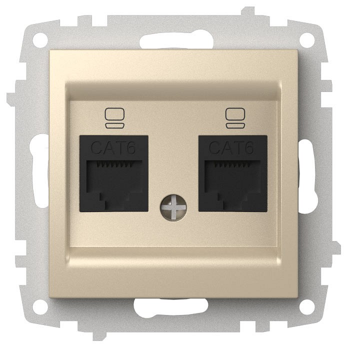 Розетка двойная Ethernet RJ-45 без рамки Elbi Eleсtriс Zena Vega 609-012500-248