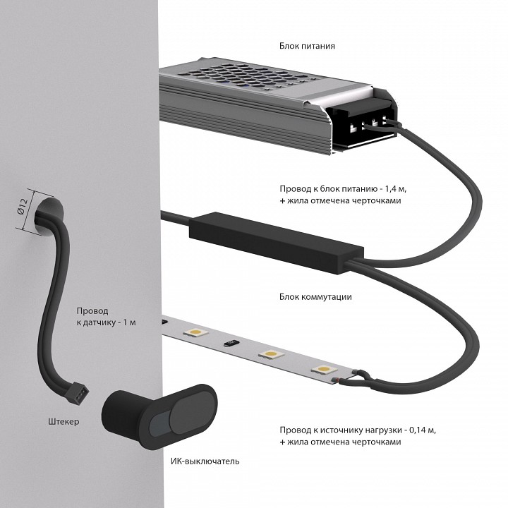 Диммер сенсорный накладной Elektrostandard Аксессуары для светодиодных лент 12/24V 95004/01