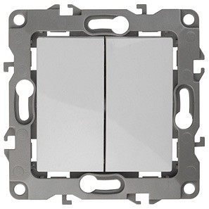 Переключатель двухклавишный без рамки Эра Эра 12 12-1004-01