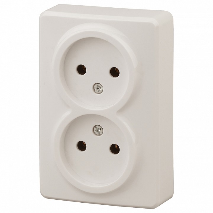 Розетка двойная без заземления Эра Эра Эксперт 11-2202-02