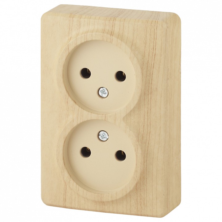 Розетка двойная без заземления Эра Эра Эксперт 11-2202-11