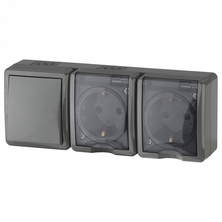 Блок с розеткой и выключателем Эра Эра Эксперт 11-7403-03