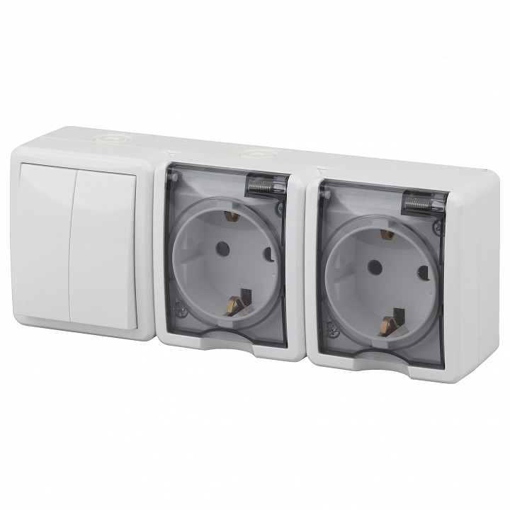 Блок с розеткой и выключателем Эра Эра Эксперт 11-7404-01