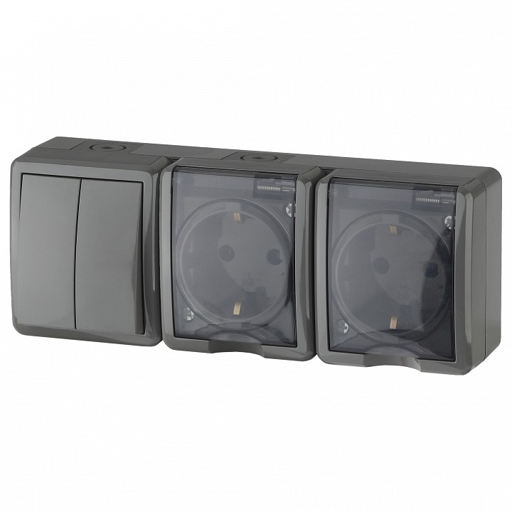 Блок с розеткой и выключателем Эра Эра Эксперт 11-7404-03