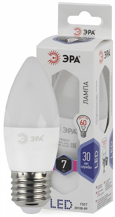 Лампа светодиодная Эра Стандарт LED B35-7W-860-E27