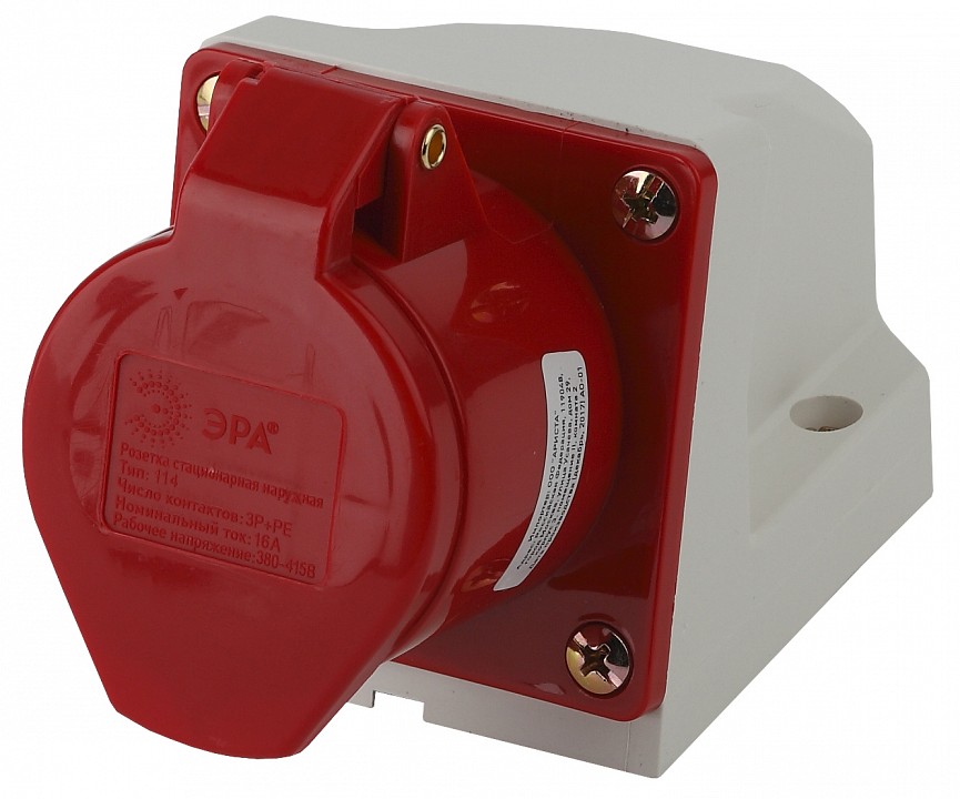 Розетка с заземлением Эра  R(OUT)-16-3P-PE-IP44