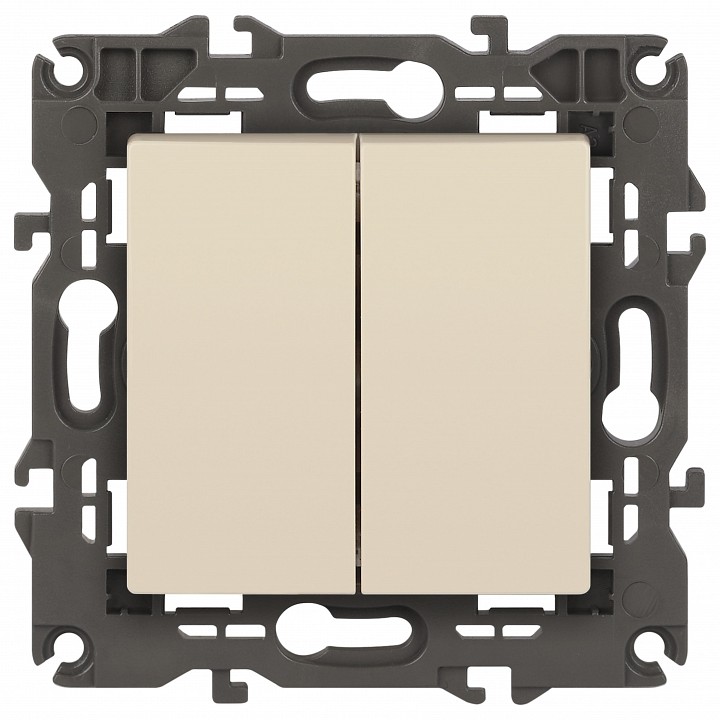 Выключатель двухклавишный без рамки Эра Эра Elegance 14-1104-02