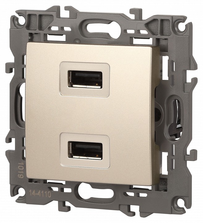 Розетка 2хUSB type A без рамки Эра Эра Elegance 14-4110-04