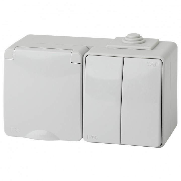 Блок с розеткой и выключателем Эра Эра Эксперт 11-7602-03