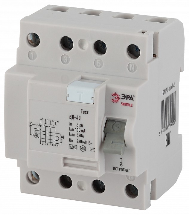 Устройство защитного отключения 4P Эра ВД-40 SIMPLE-mod-50
