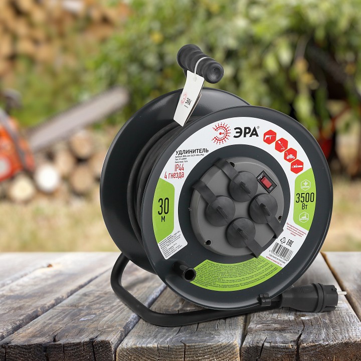 Удлинитель Эра  RMx-4es-3x2.5-30m-IP44(KG)