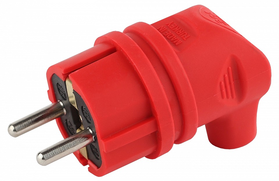 Вилка угловая с заземлением Эра  V9-RED-IP44