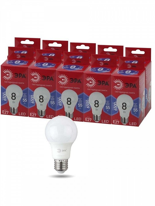 Лампа светодиодная Эра  LED A55-8W-865-E27 R