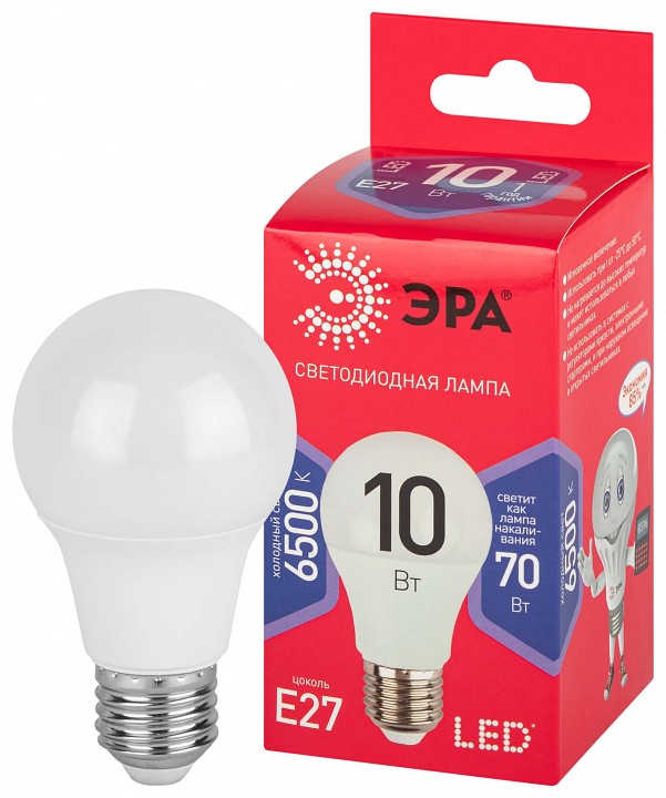 Лампа светодиодная Эра  LED A60-10W-865-E27 R
