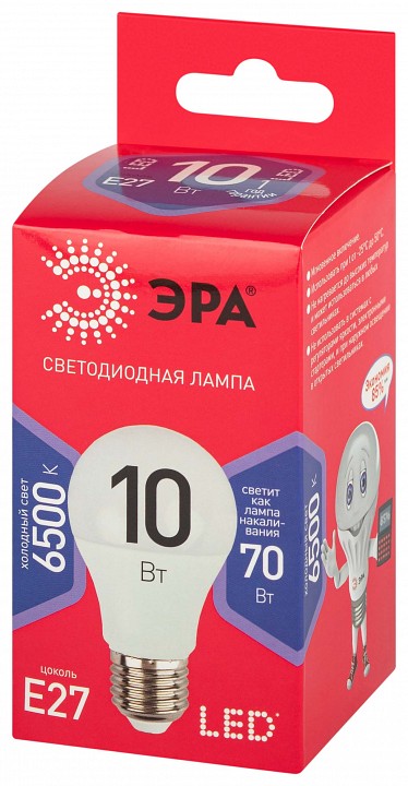 Лампа светодиодная Эра  LED A60-10W-865-E27 R