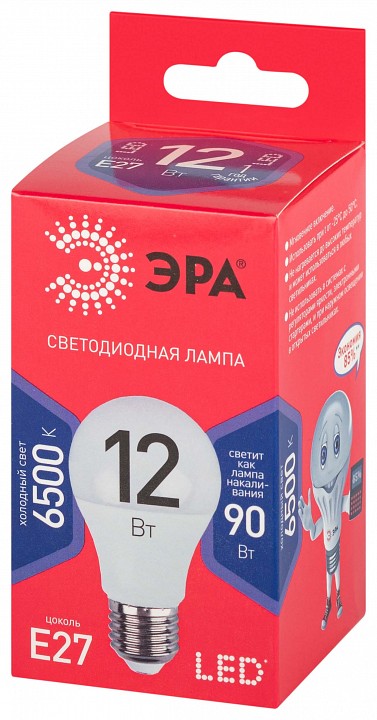 Лампа светодиодная Эра  LED A60-12W-865-E27 R