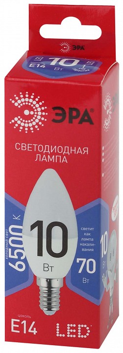 Лампа светодиодная Эра  E14 10Вт 6500K LED B35-10W-865-E14 R