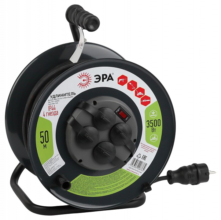 Удлинитель Эра  RMx-4es-3x1.5-50m-IP44(KG)