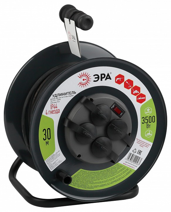 Удлинитель Эра  RMx-4es-3x1.5-30m-IP44(KG)