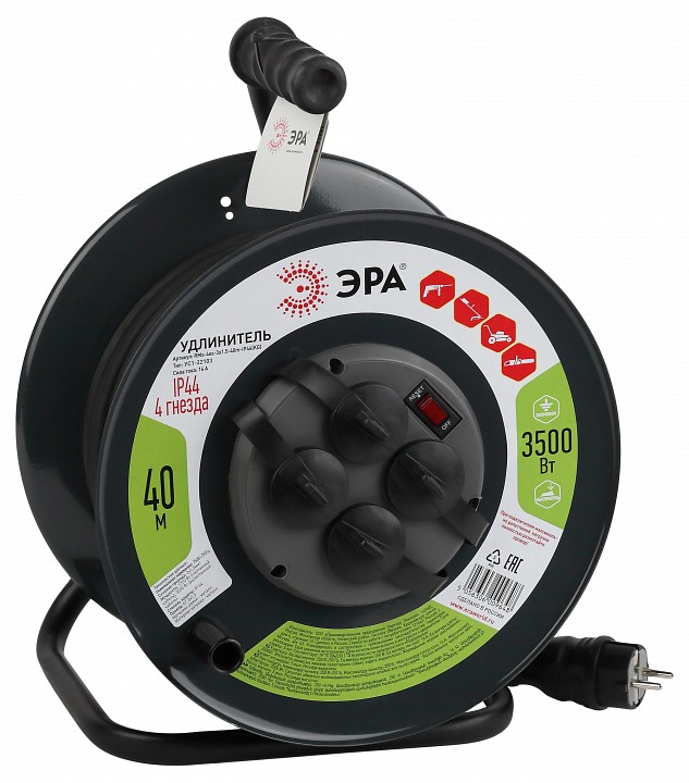 Удлинитель Эра  RMx-4es-3x1.5-40m-IP44(KG)