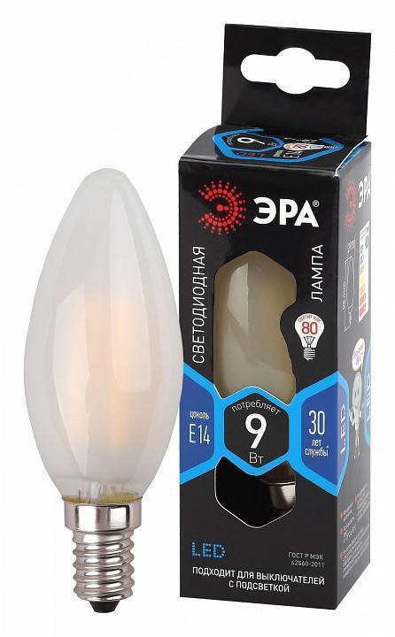 Лампа светодиодная ЭРА E14 9 Вт 4000 K свеча Б0046996