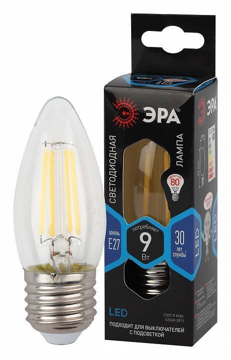 Лампа светодиодная ЭРА E27 9 Вт 4000 K груша Б0046997