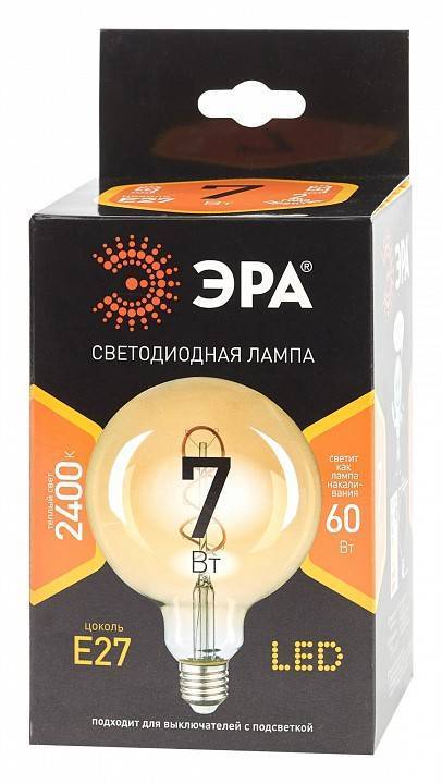 Лампа светодиодная филаментная ЭРА E27 7 Вт 2400 K Б0047663